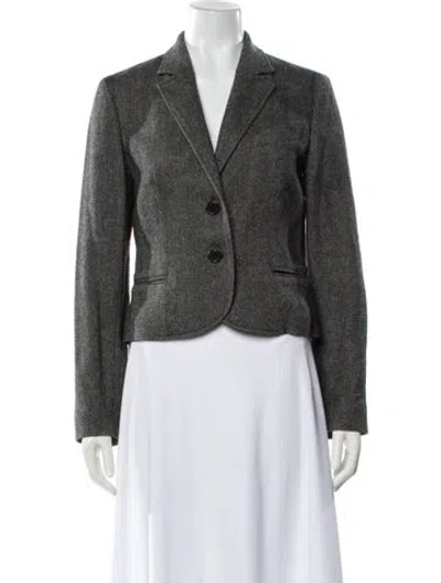 Pre-owned Chloé Wool Striped Blazer In Gray