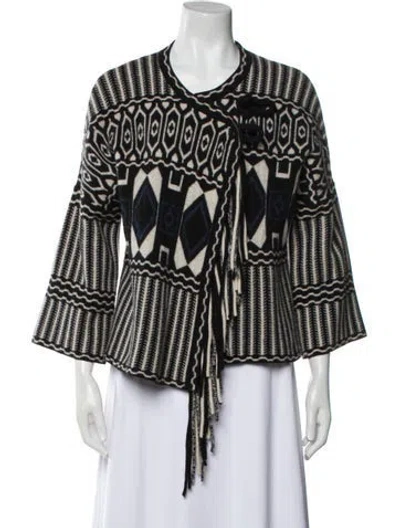 Pre-owned Chloé Wool Striped Evening Jacket In Black