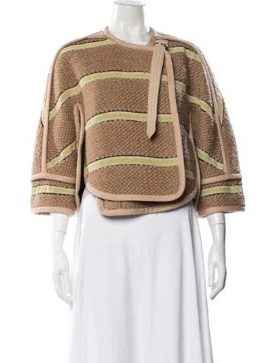 Pre-owned Chloé Wool Striped Jacket In Neutral