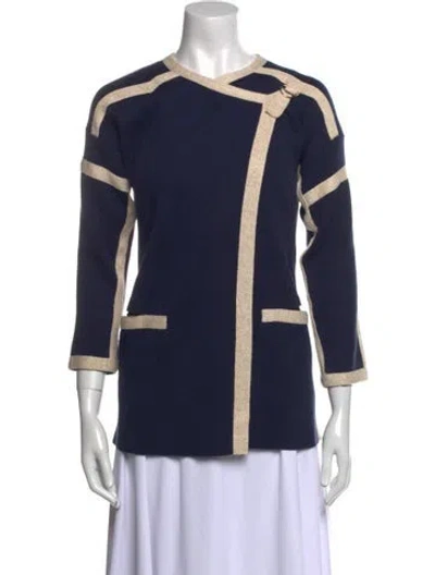 Pre-owned Chloé Wool Striped Sweater In Blue