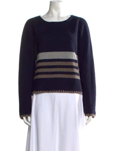 Pre-owned Chloé Wool Striped Sweater In Blue