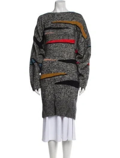 Pre-owned Chloé Wool Striped Sweater In Grey