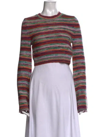 Pre-owned Chloé Wool Striped Sweater In Pink