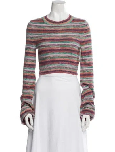 Pre-owned Chloé Wool Striped Sweater In Purple