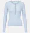 Chloé Round-collar And Long-sleeved Sweater In Blue