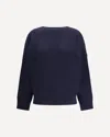 Chloé Oversized Wool Knit Crew Neck Sweater In Blue