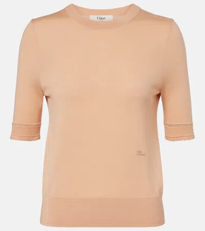 Chloé Wool Sweater In Orange