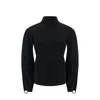 Chloé Slit-sleeved Superfine-knit Jumper In Black