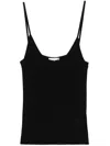 Chloé Modern Ribbed Wool Top With Thin Straps In Black