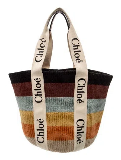 Pre-owned Chloé Wool Tote In Neutral
