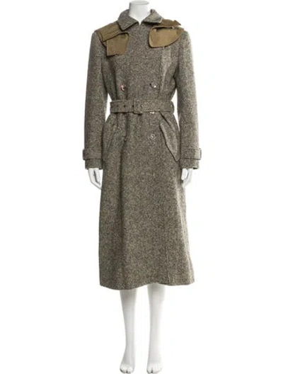 Pre-owned Chloé Wool Trench Coat In Neutral
