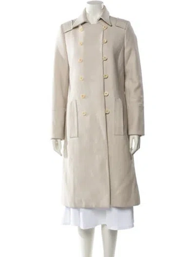 Pre-owned Chloé Wool Trench Coat In Neutral