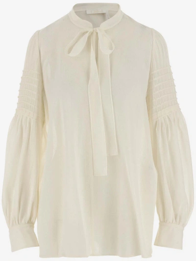 Chloé Wool Tunic Style Top In White