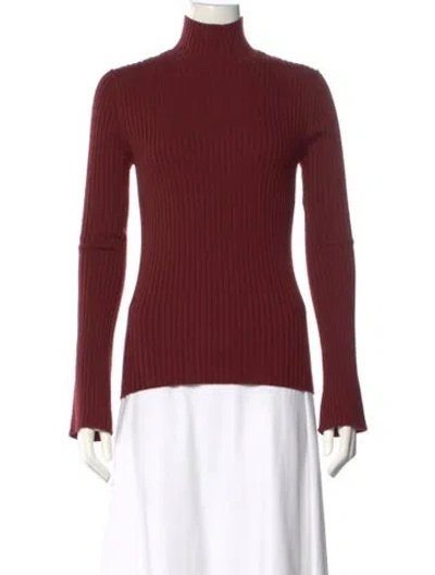 Pre-owned Chloé Wool Turtleneck Sweater In Burgundy