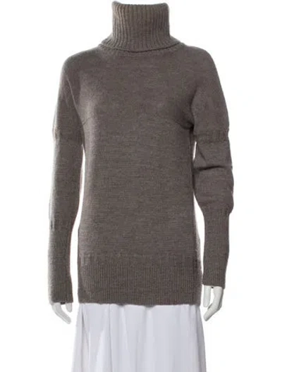 Pre-owned Chloé Wool Turtleneck Sweater In Gray