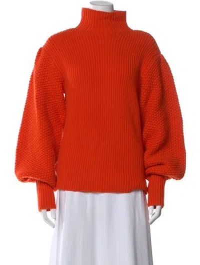 Pre-owned Chloé Wool Turtleneck Sweater In Orange