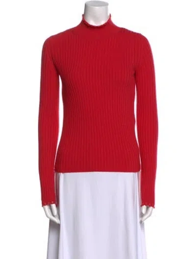 Pre-owned Chloé Wool Turtleneck Sweater In Red