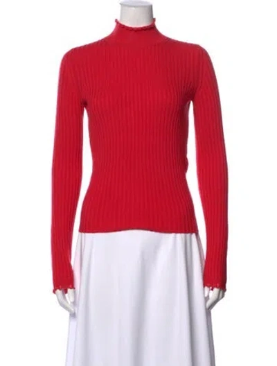 Pre-owned Chloé Wool Turtleneck Sweater In Red