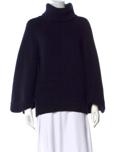 Pre-owned Chloé Wool Turtleneck Sweater W/ Tags In Blue
