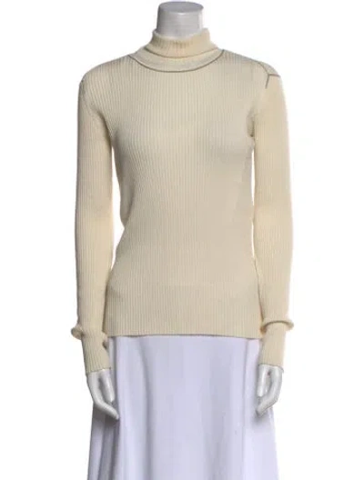 Pre-owned Chloé Wool Turtleneck Sweatshirt In Neutral