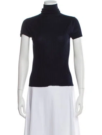 Pre-owned Chloé Wool Turtleneck Top In Blue