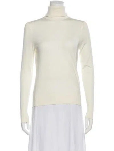 Pre-owned Chloé Wool Turtleneck Top In Neutral