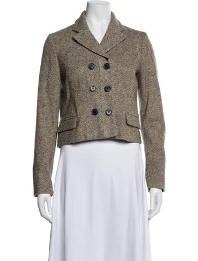 Pre-owned Chloé Wool Tweed Pattern Blazer In Neutrals