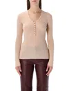 Chloé Chloè Wool Henley Shirt In Pink