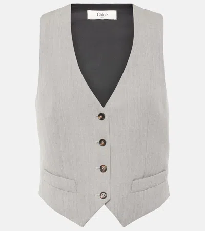 Chloé Wool Vest In Grey
