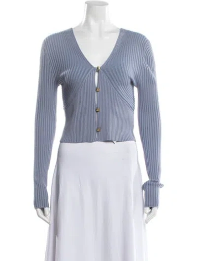 Pre-owned Chloé Wool V-neck Button-up Top In White