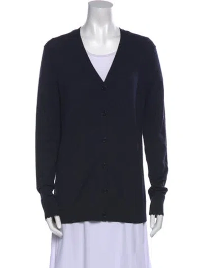 Pre-owned Chloé Wool V-neck Sweater In Blue