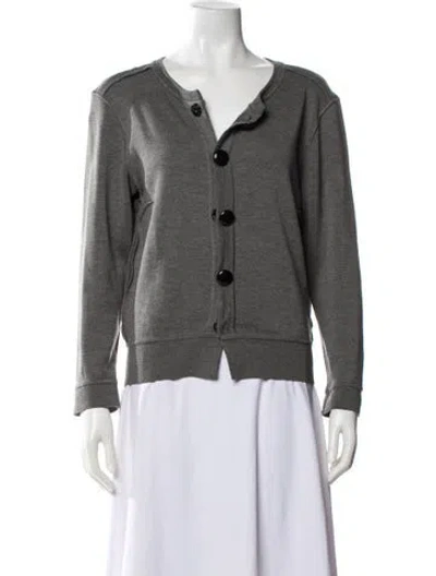 Pre-owned Chloé Wool V-neck Sweater In Gray