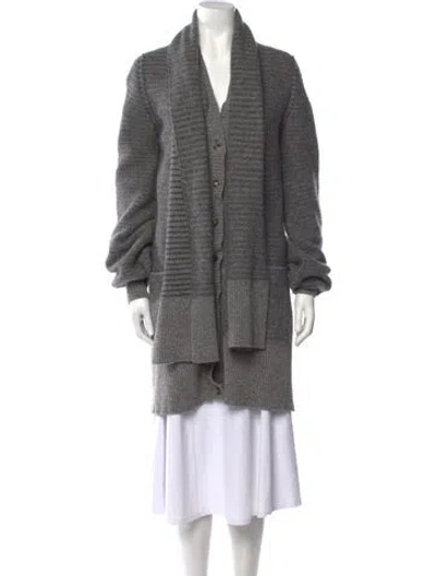 Pre-owned Chloé Wool V-neck Sweater In Gray