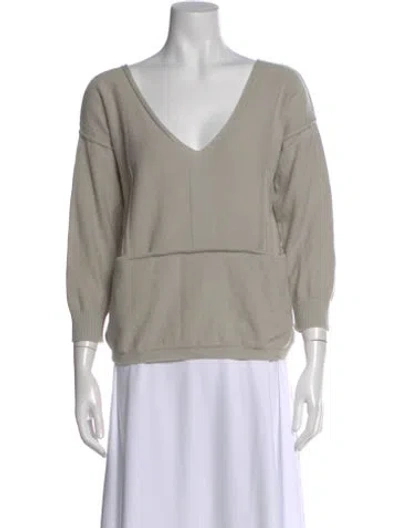 Pre-owned Chloé Wool V-neck Sweater In Gray