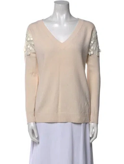 Pre-owned Chloé Wool V-neck Sweater In Neutral