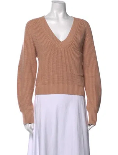 Pre-owned Chloé Wool V-neck Sweater In Pink