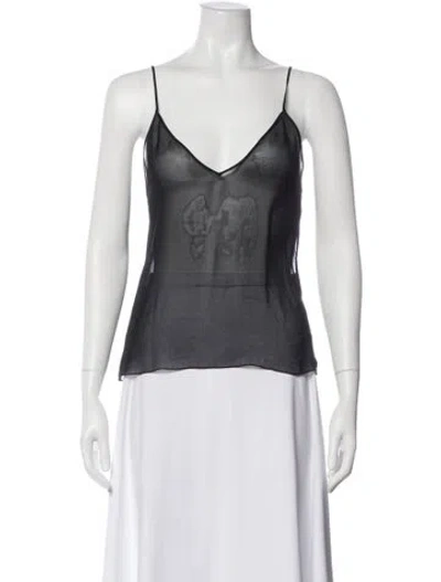 Pre-owned Chloé Wool V-neck Top In Gray