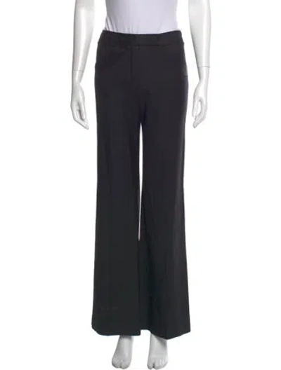 Pre-owned Chloé Wool Wide Leg Pants In Black