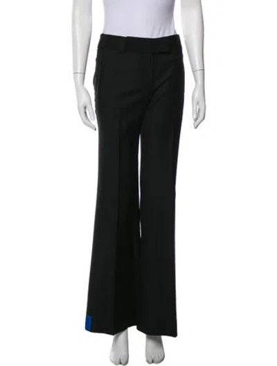 Pre-owned Chloé Wool Wide Leg Pants In Black