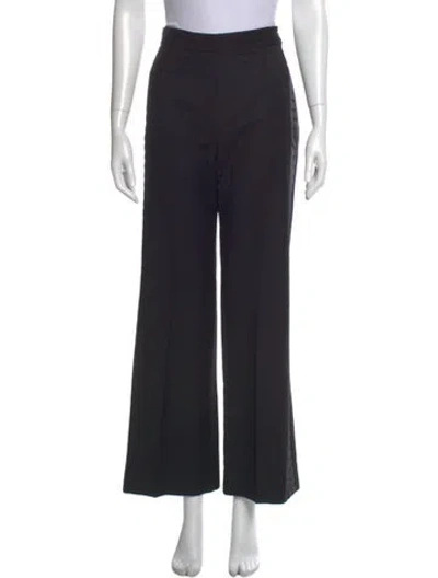 Pre-owned Chloé Wool Wide Leg Pants In Black
