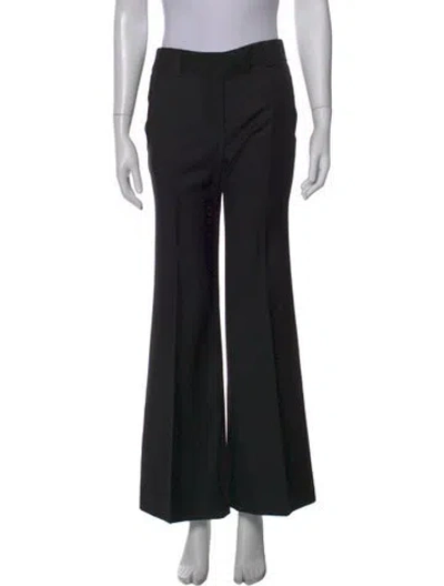 Pre-owned Chloé Wool Wide Leg Pants In Black