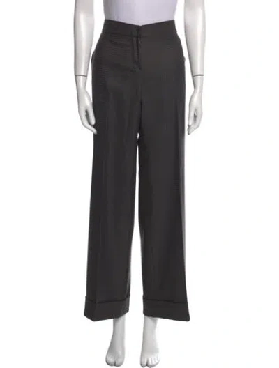 Pre-owned Chloé Wool Wide Leg Pants In Gray