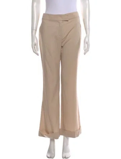 Pre-owned Chloé Wool Wide Leg Pants In Neutral