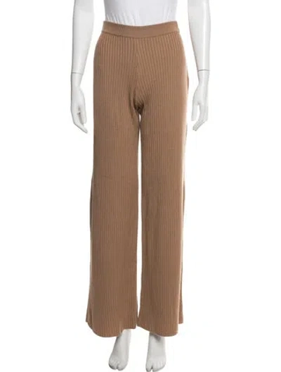 Pre-owned Chloé Wool Wide Leg Pants In Neutrals