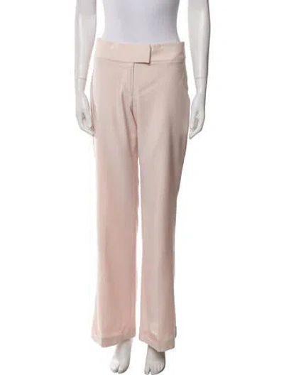 Pre-owned Chloé Wool Wide Leg Pants In Pink