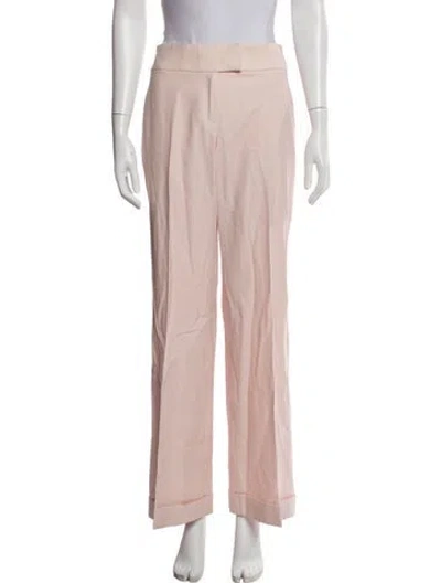 Pre-owned Chloé Wool Wide Leg Pants In Pink
