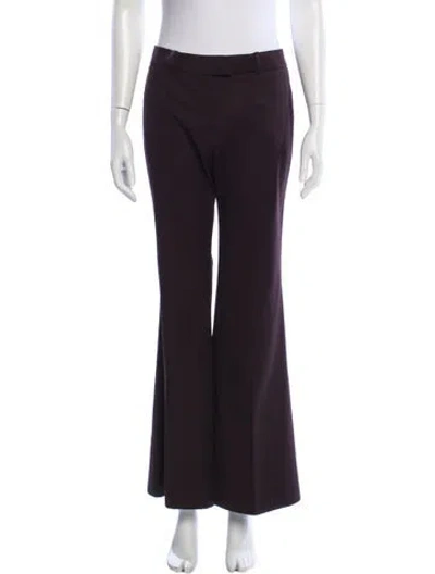 Pre-owned Chloé Wool Wide Leg Pants In Purple