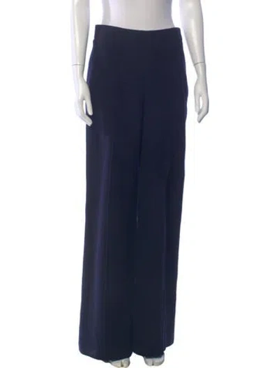 Pre-owned Chloé Wool Wide Leg Pants W/ Tags In Blue