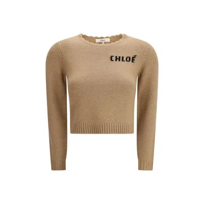 Chloé Wool Women's Sweatshirt In Brown