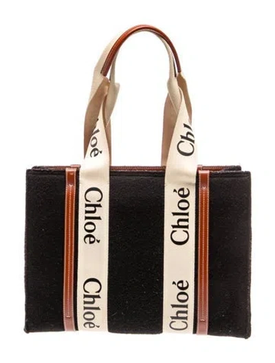 Pre-owned Chloé Wool Woody Medium In Neutral